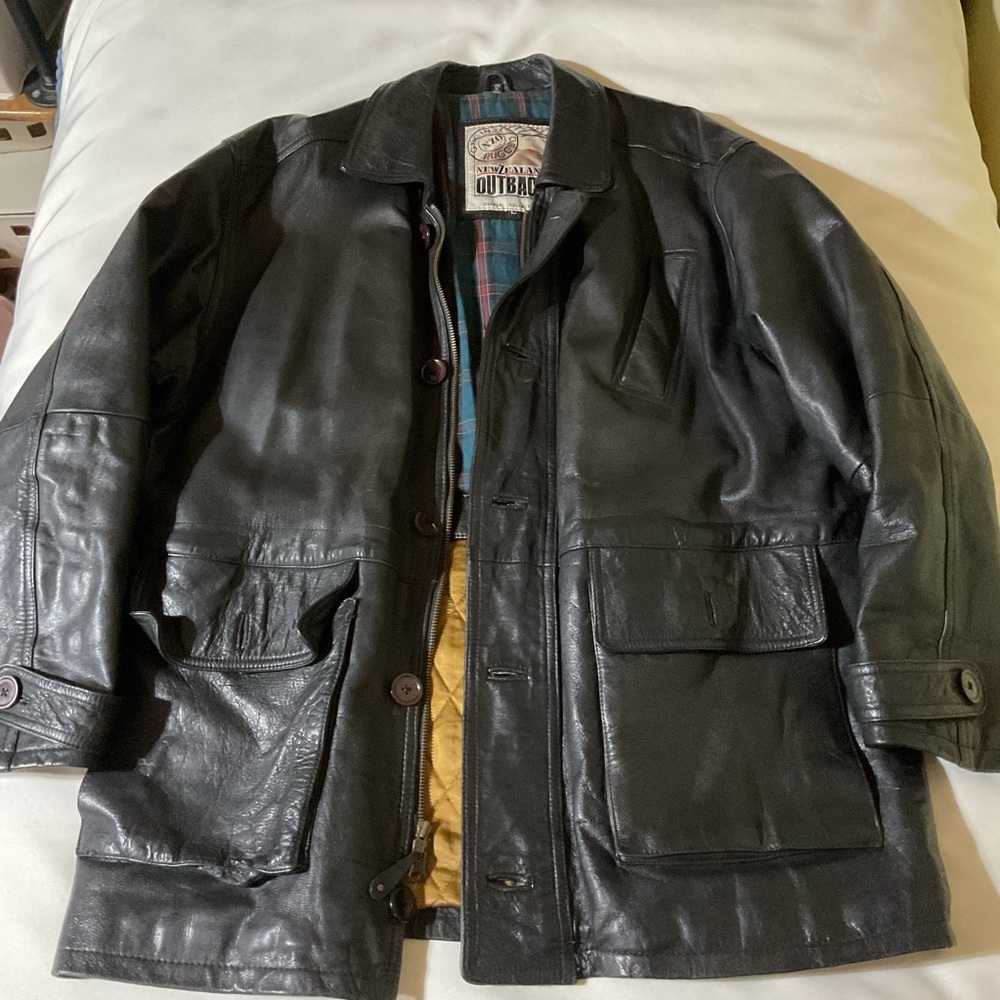 Black Leather Field Jacket